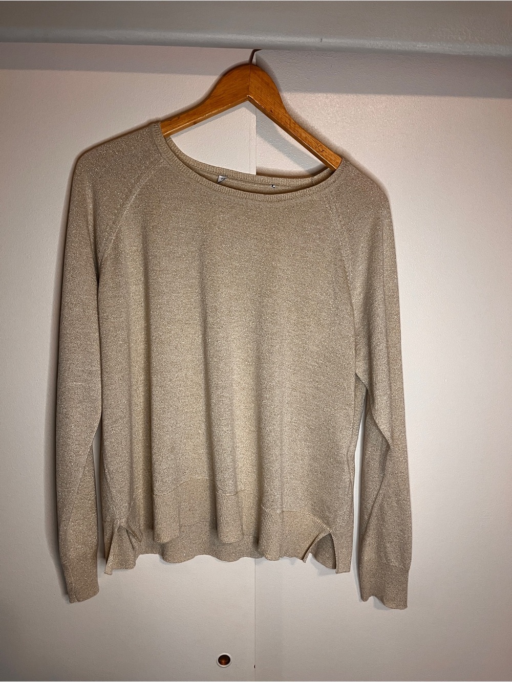 Zara Gold Thread Scoop Neck Sweater